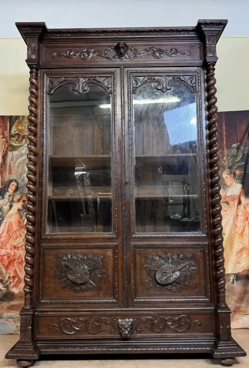 Pamono Renaissance Style Hunting Lodge Library in Carved Oak, 1850> Shelves & Wall Units