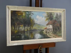 Pamono Reney, The Mill, 20th Century, Oil on Canvas, Framed><noscript><img width=