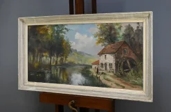 Pamono Reney, The Mill, 20th Century, Oil on Canvas, Framed><noscript><img width=