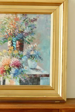 Outlet Pamono Renwick, Floral Spray, 1960s, Oil on Canvas, Framed