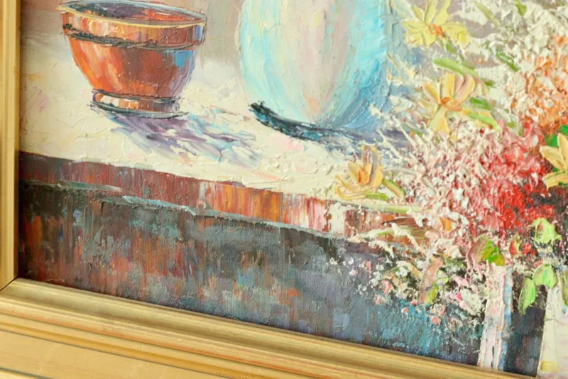 Outlet Pamono Renwick, Floral Spray, 1960s, Oil on Canvas, Framed