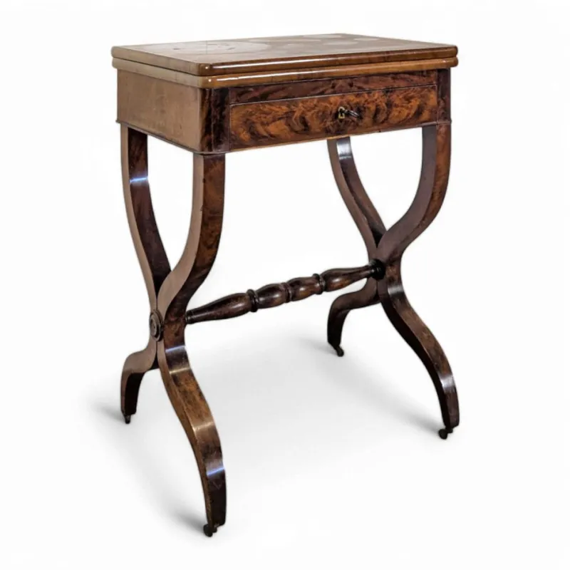 Clearance Pamono Restoration Game Table in Flamed Mahogany