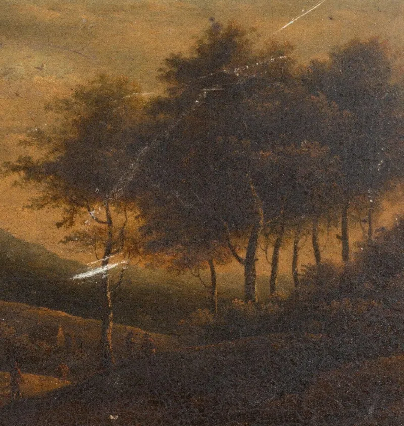 Pamono Restoration Period Artist, Landscape, Oil on Panel, Framed> Classical