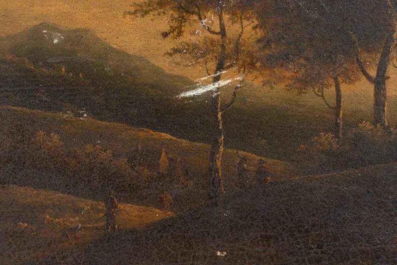 Pamono Restoration Period Artist, Landscape, Oil on Panel, Framed> Classical