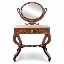 Pamono Restoration Swan Neck Dressing Table in Flamed Mahogany