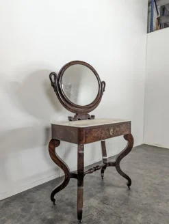 Pamono Restoration Swan Neck Dressing Table in Flamed Mahogany
