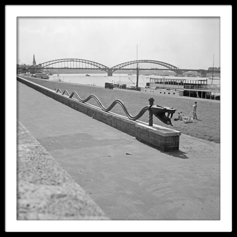 Pamono Rhine Snake Sculpture at Shore of Rhine Dusseldorf, Germany, 1937> Photography
