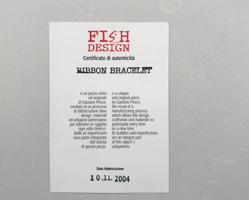 Pamono Ribbon Series Bracelet by Gaetano Pesce for Fish Design, 2004