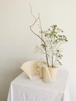 Sale Pamono Ribbon Vase in Stoneware Clay by Aleksandra Krasnopolska