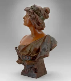 Pamono Ricardo Aurilli, Bust of Judith, 1900, Terracotta> Art Nouveau