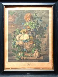 Pamono Richard Earlom After Jan van Huysum, A Flower Piece, Watercolour on Mezzotint, 1778> Old Masters