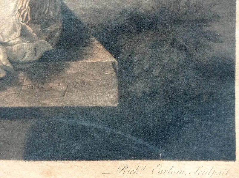 Pamono Richard Earlom After Jan van Huysum, A Flower Piece, Watercolour on Mezzotint, 1778> Old Masters
