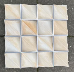 Pamono Richard Manz, Three-Dimensional Trapez Wall Relief Sculpture, 1986, Porcelain> Minimalist