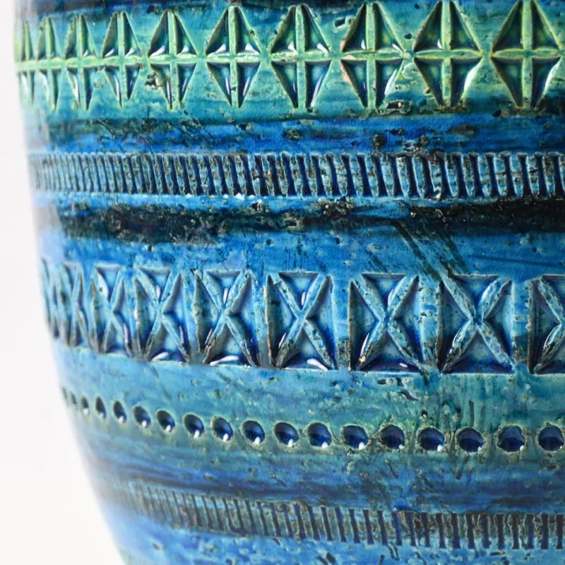 Pamono Rimini Blue Flower Pot by Aldo Londi for Bitossi, 1960s> Garden Accessories