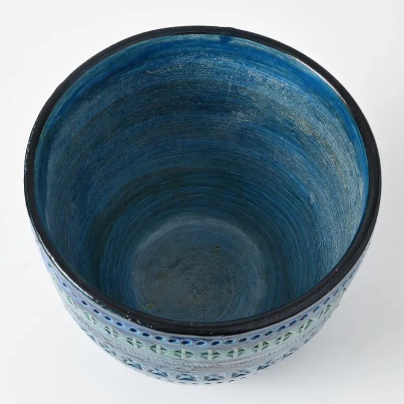 Pamono Rimini Blue Flower Pot by Aldo Londi for Bitossi, 1960s> Garden Accessories