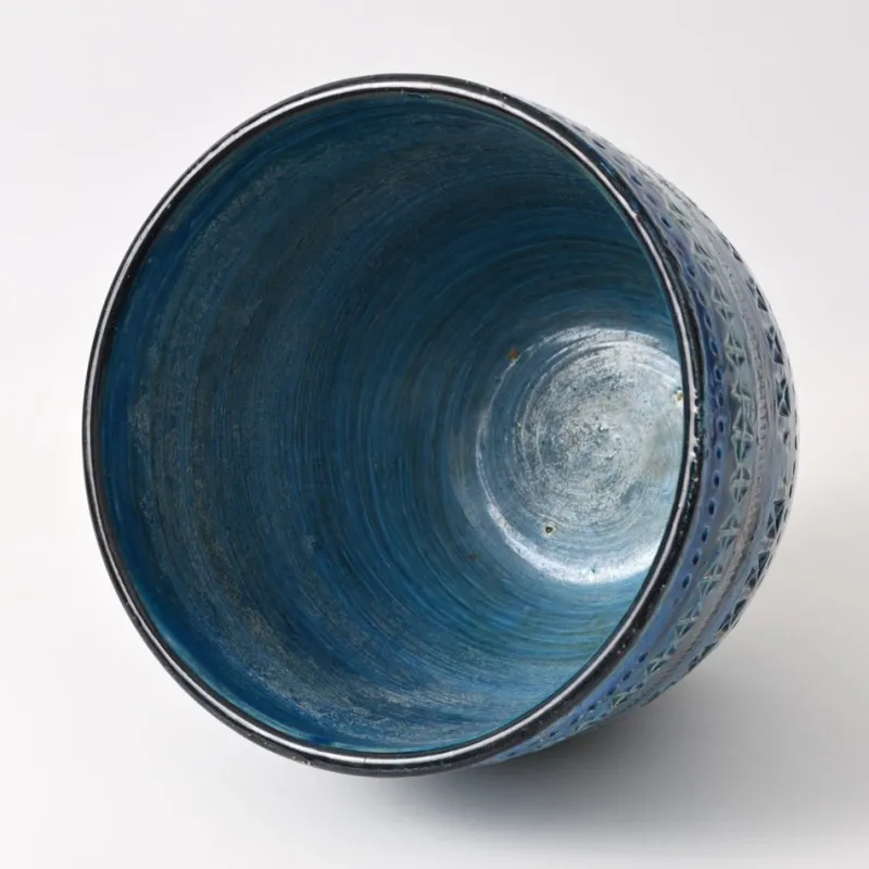 Pamono Rimini Blue Flower Pot by Aldo Londi for Bitossi, 1960s> Garden Accessories