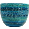 Pamono Rimini Blue Flower Pot by Aldo Londi for Bitossi, 1960s> Garden Accessories