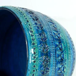 Pamono Rimini Blue Flower Pot by Aldo Londi for Bitossi, 1960s><noscript><img width=