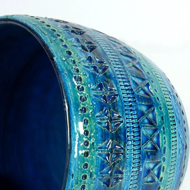 Pamono Rimini Blue Flower Pot by Aldo Londi for Bitossi, 1960s> Garden Accessories