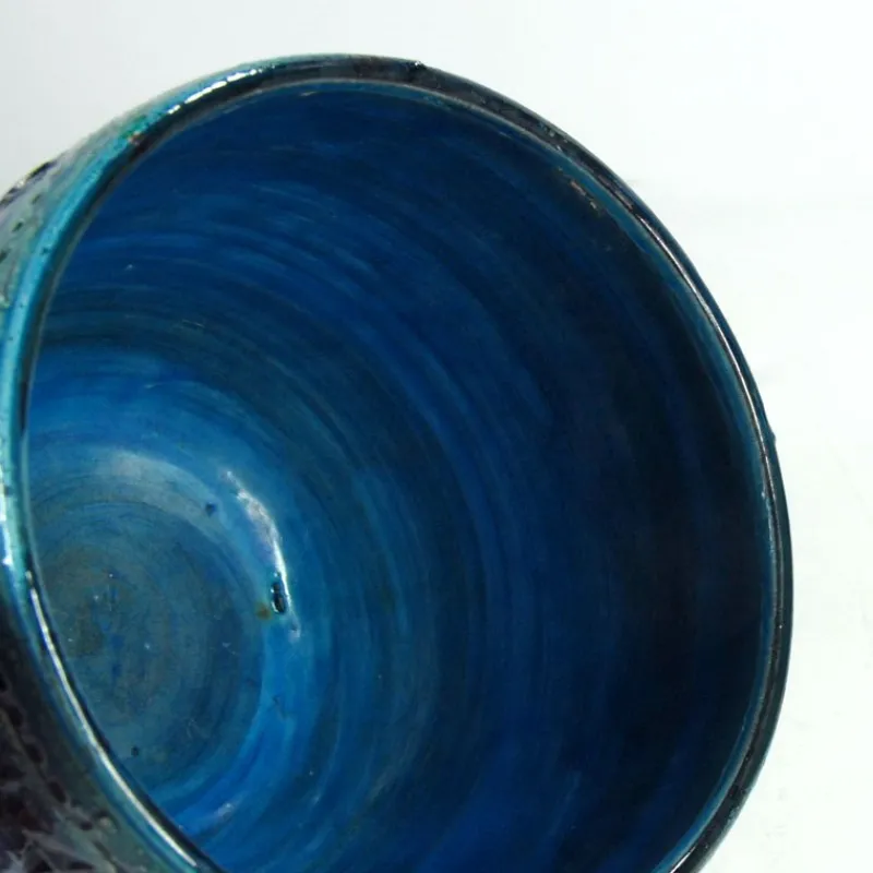 Pamono Rimini Blue Flower Pot by Aldo Londi for Bitossi, 1960s> Garden Accessories