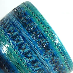 Pamono Rimini Blue Flower Pot by Aldo Londi for Bitossi, 1960s><noscript><img width=