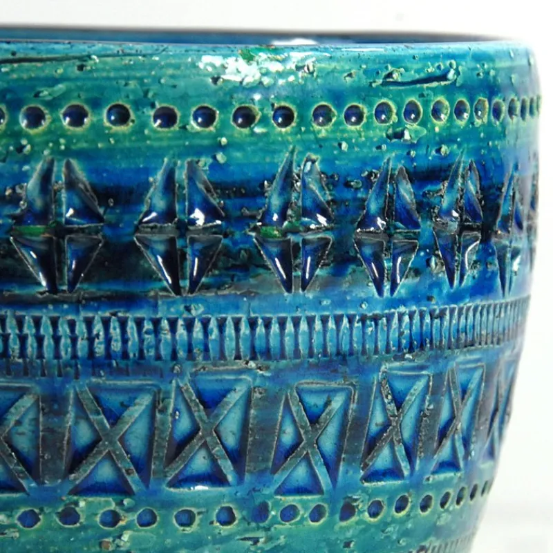 Pamono Rimini Blue Flower Pot by Aldo Londi for Bitossi, 1960s> Garden Accessories