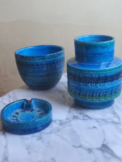 Pamono Rimini Blue Vase from Bitossi, 1960s> Vases