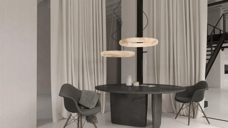 Discount Pamono Ring 100 Pendant Lamp by United Alabaster
