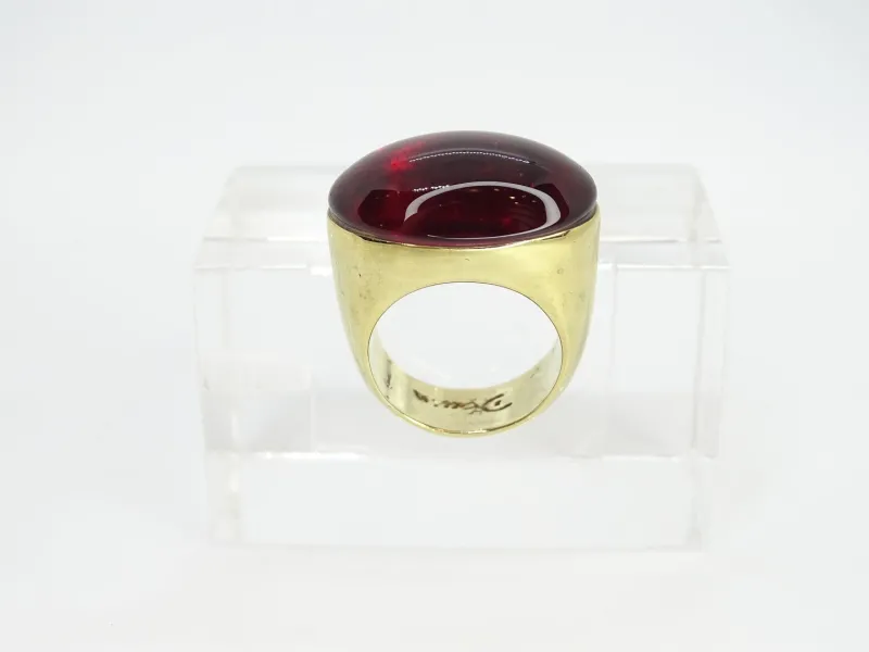 Pamono Ring in Plated Silver and Crystal from Daum, France, 1990s> Rings