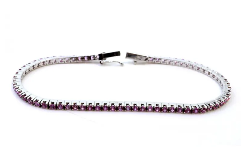 Pamono Rivière Bracelet in White Gold with Calibrated Synthetic Rubies> Bracelets