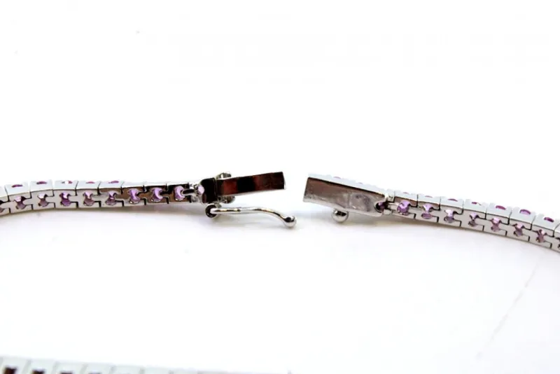 Pamono Rivière Bracelet in White Gold with Calibrated Synthetic Rubies> Bracelets
