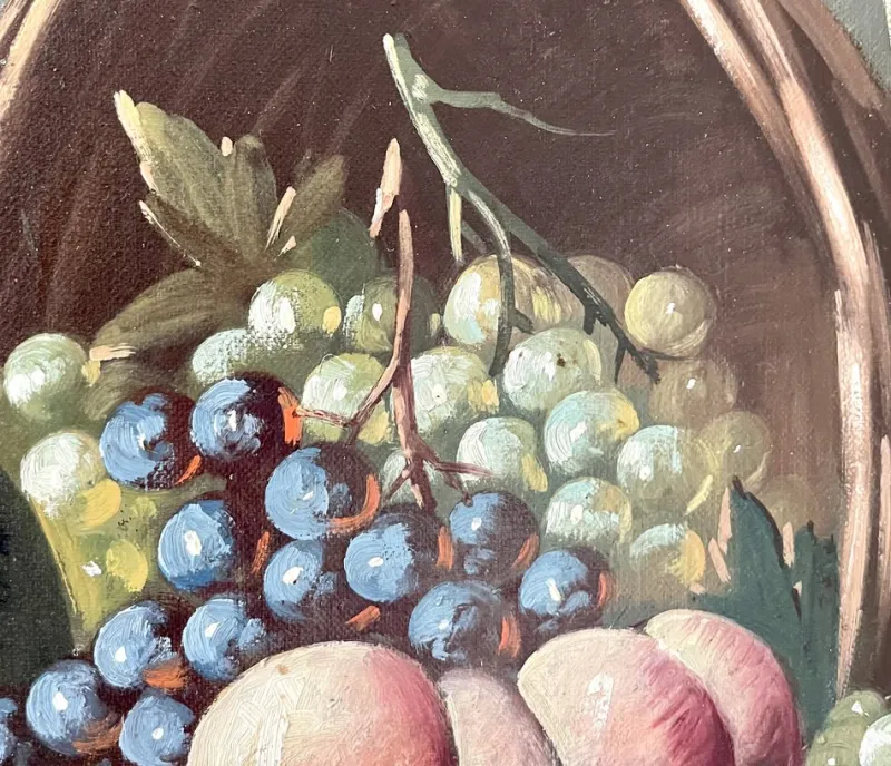 Pamono Robert, Still Life with Fruit, 1890s, Oil on Canvas, Framed> Art Nouveau