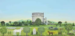 Hot Pamono Roberto Caruso, View of the Tomb of Cecilia Metella in Rome, Oil Painting, 1999
