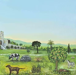 Hot Pamono Roberto Caruso, View of the Tomb of Cecilia Metella in Rome, Oil Painting, 1999