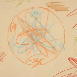 Hot Pamono Roberto Crippa, Modern Composition, Crayon Drawing on Paper, 1969, Framed