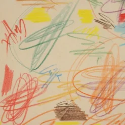 Pamono Roberto Crippa, Modern Composition, Pastel Drawing on Paper, Framed><noscript><img width=