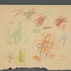 Pamono Roberto Crippa, Modern Composition, Crayon Drawing on Paper, 1969, Framed><noscript><img width=