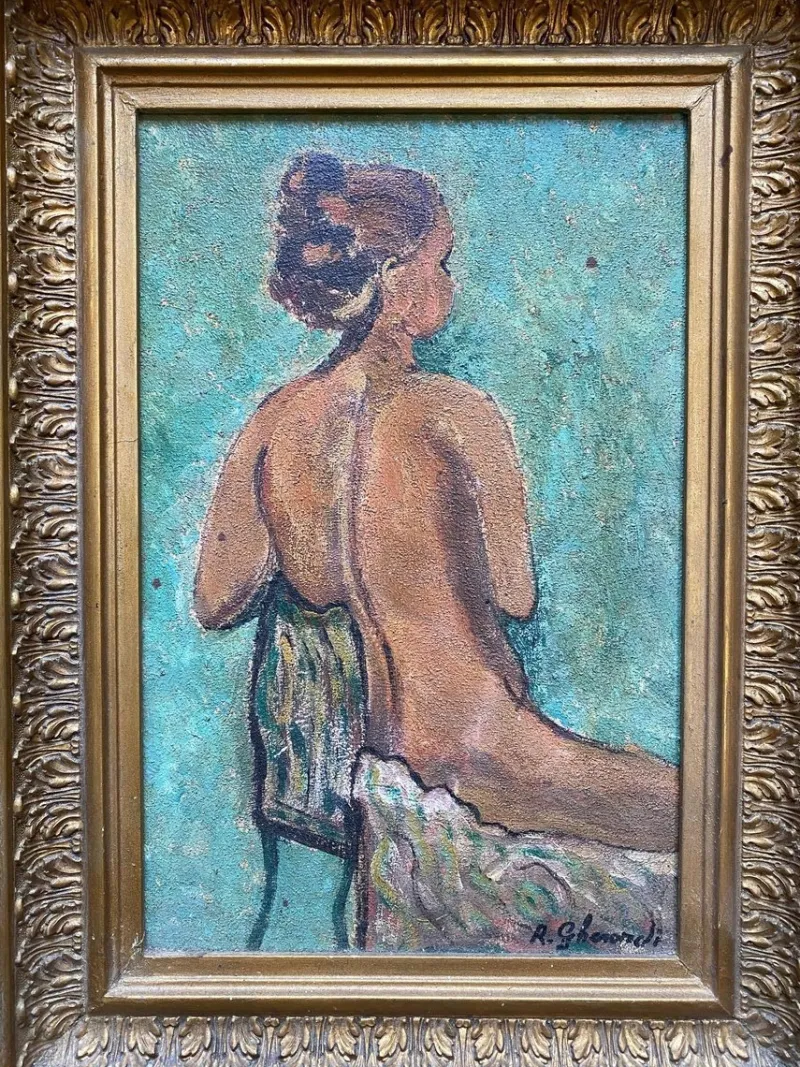 Outlet Pamono Roberto Gherardi, Nu de Dos, 1980s, Oil on Canvas