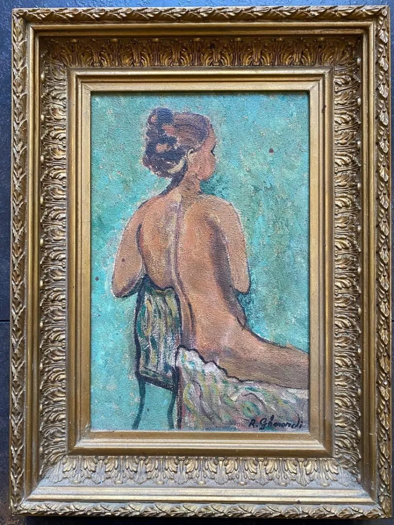 Outlet Pamono Roberto Gherardi, Nu de Dos, 1980s, Oil on Canvas