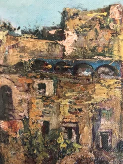 Discount Pamono Roberto Scognamiglio, Baie de Naples et pêcheurs, Oil on Canvas, Framed
