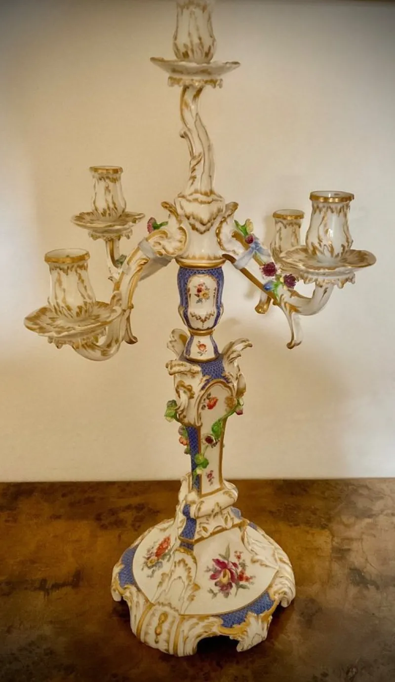 Discount Pamono Rocaille Porcelain Candelabra from KPM Berlin