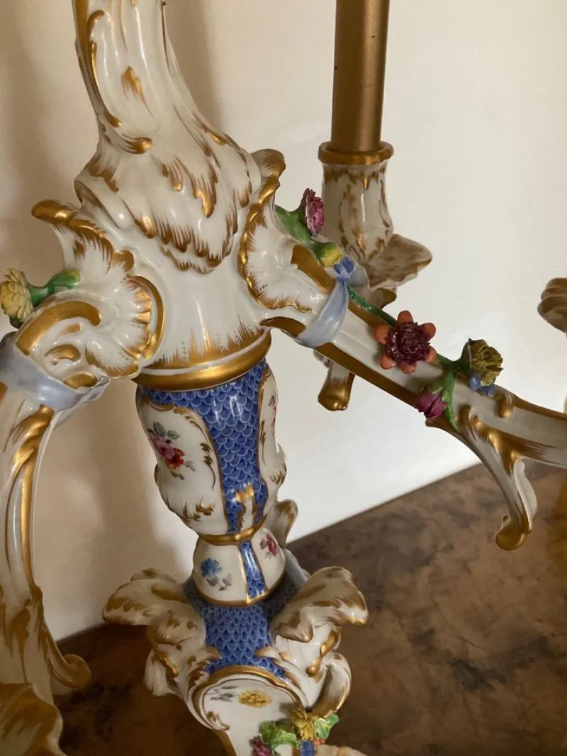 Discount Pamono Rocaille Porcelain Candelabra from KPM Berlin