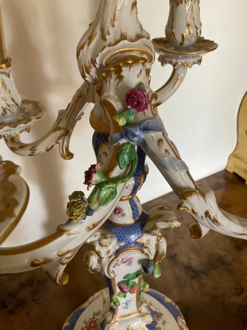 Discount Pamono Rocaille Porcelain Candelabra from KPM Berlin