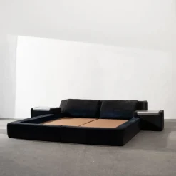 Pamono Roche Bobois Suede Bed Frame, 1970s> Daybeds & Chaises Lounges