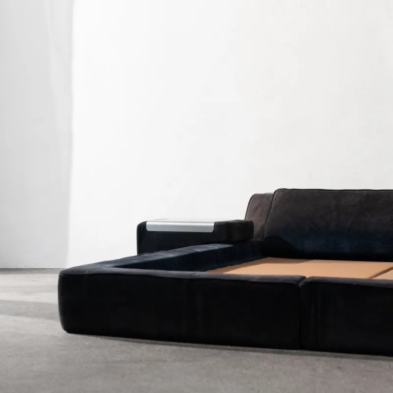 Pamono Roche Bobois Suede Bed Frame, 1970s> Daybeds & Chaises Lounges