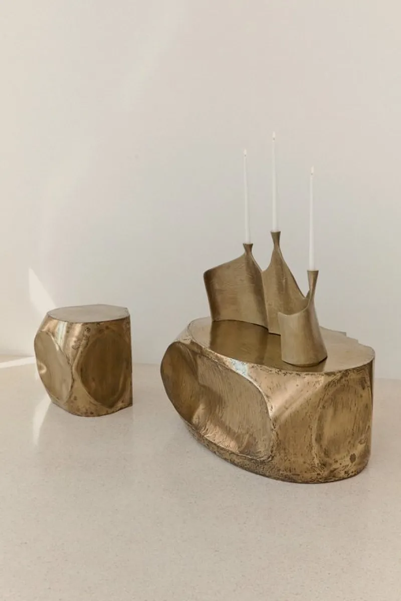 Sale Pamono Rocher Medium Decorative Table in Brass by Atelier Ellery