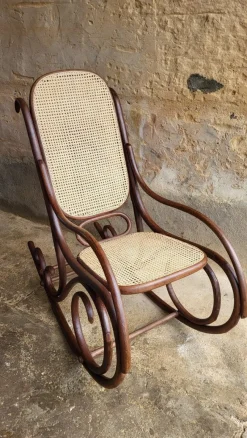 Pamono Rocking Chair in Bentwood, Early 20th Century><noscript><img width=