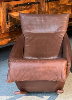 Pamono Rocking Chair in Brown Leather from de Sede, Switzerland, 1970s> Rocking Chairs