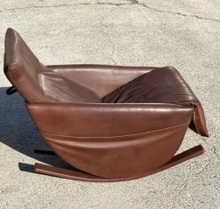 Pamono Rocking Chair in Brown Leather from de Sede, Switzerland, 1970s> Rocking Chairs