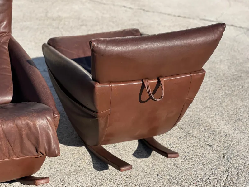 Pamono Rocking Chair in Brown Leather from de Sede, Switzerland, 1970s> Rocking Chairs